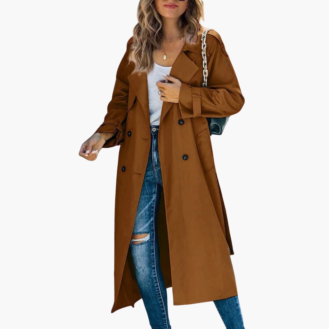 Women’s Trench Coat with Button Placket - Image 6