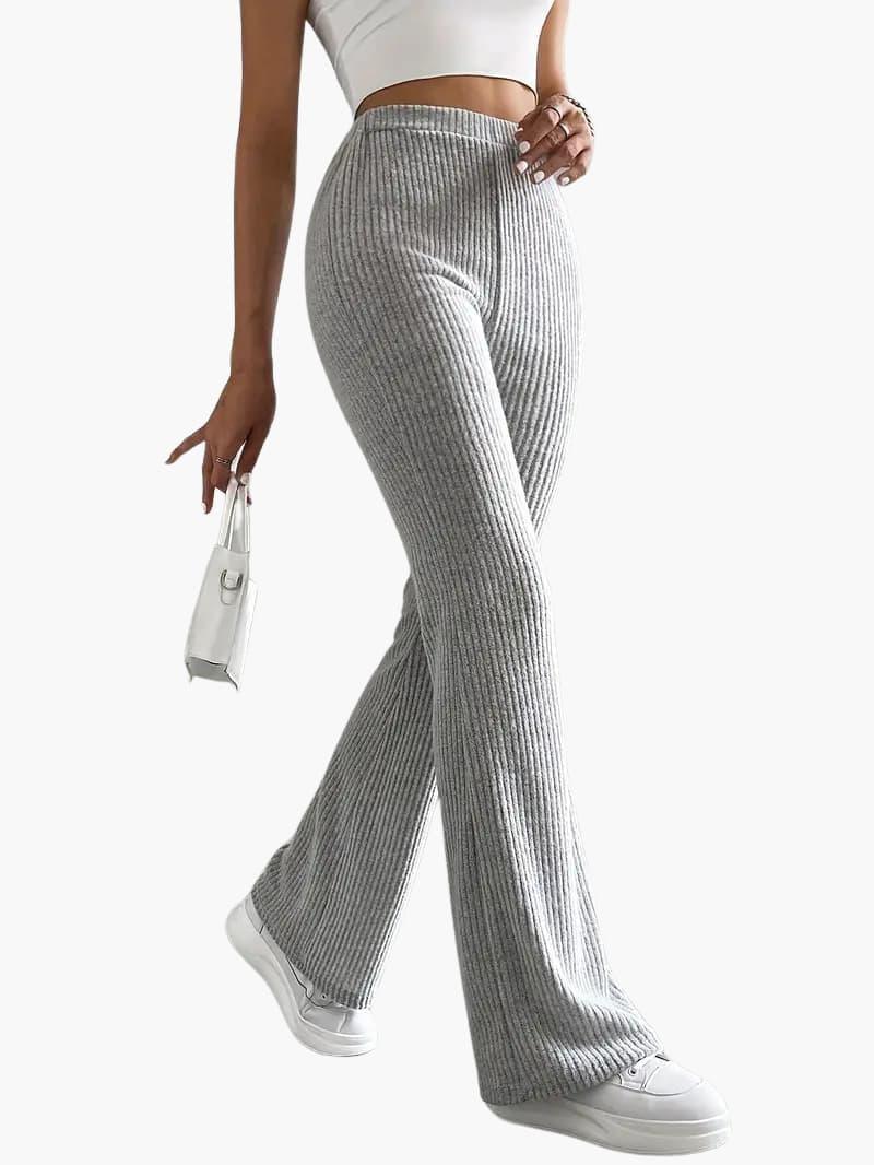 Wide High Waist Knit Pants for Women – Comfortable Lounge Fit - Image 17