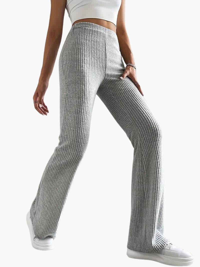 Wide High Waist Knit Pants for Women – Comfortable Lounge Fit - Image 19