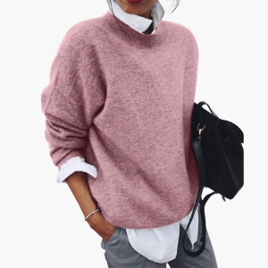 High Collar Knit Sweater for Women – Oversized & Soft