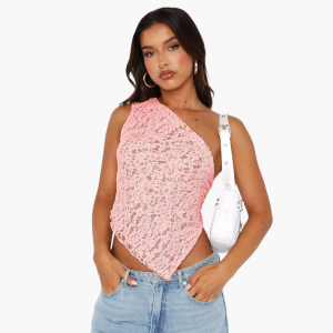 Lace One Shoulder Top for Women – Asymmetrical Trend Look