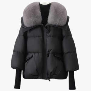 Elegant Women's Winter Jacket with Faux Fur Collar – Warm & Stylish