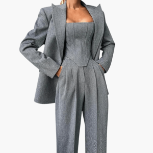 Pantsuit with Corset Blazer for Women – Tailored and Elegant