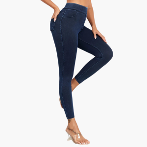 Women's High-Waisted Jeggings with Slim Leg