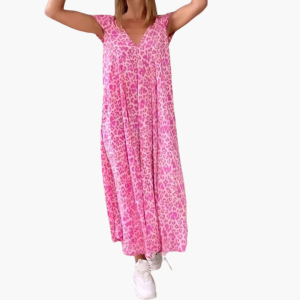 Leo Maxi Dress for Women – V-Neck and Loose Fit