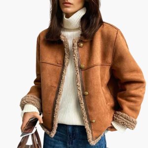 Faux Shearling Jacket for Women – Winter Jacket with Cozy Lining