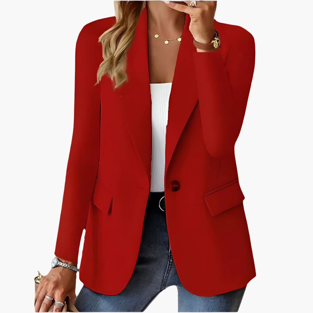 Women's Blazer with Notched Lapel and Front Button - Image 2