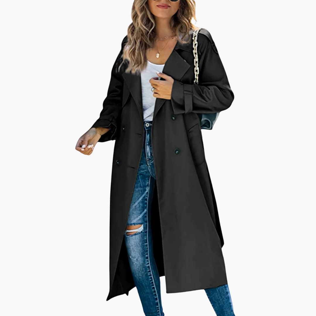 Women’s Trench Coat with Button Placket - Image 7