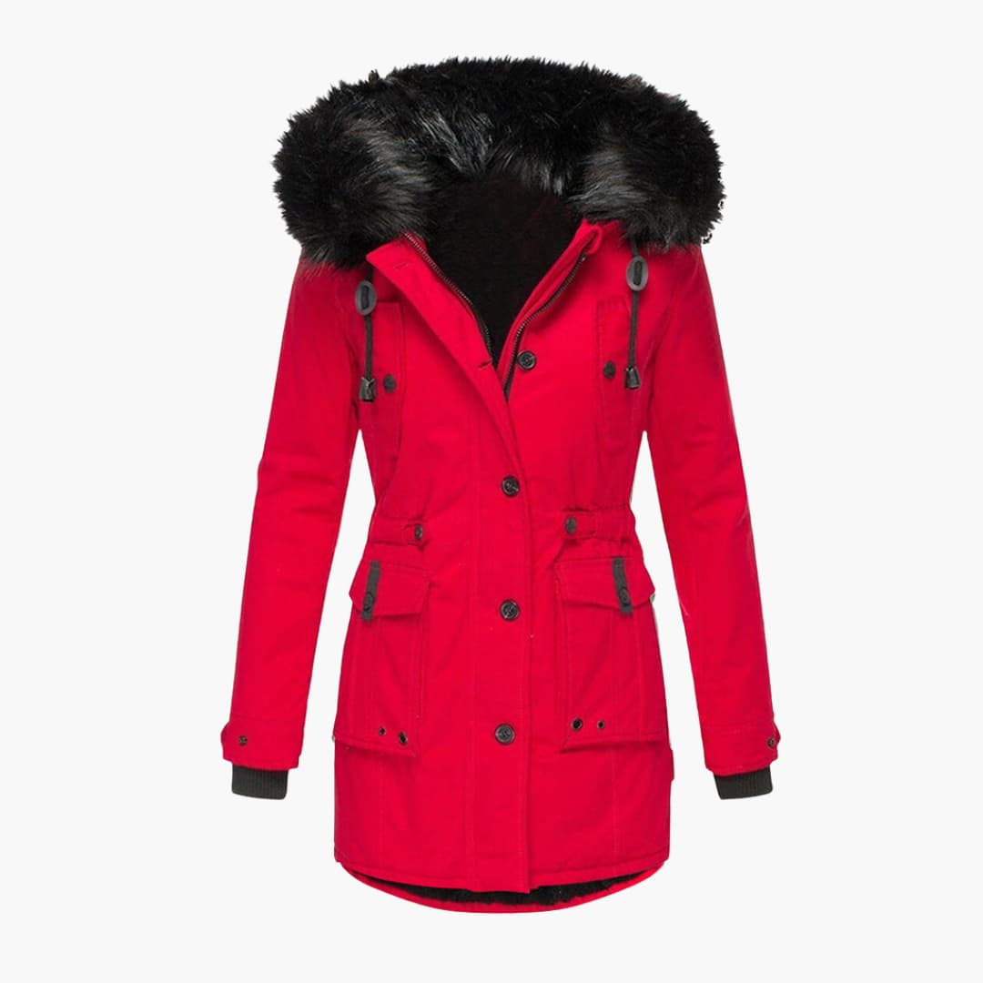 Women’s Parka Jacket with Hood and Flap Pockets - Image 6