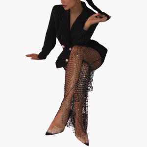 Fashionable Mesh Skirt for Women – Trendy Blazer Set for Women