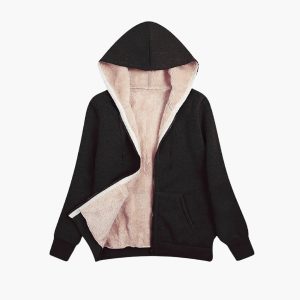 Women's jacket with hood and zipper