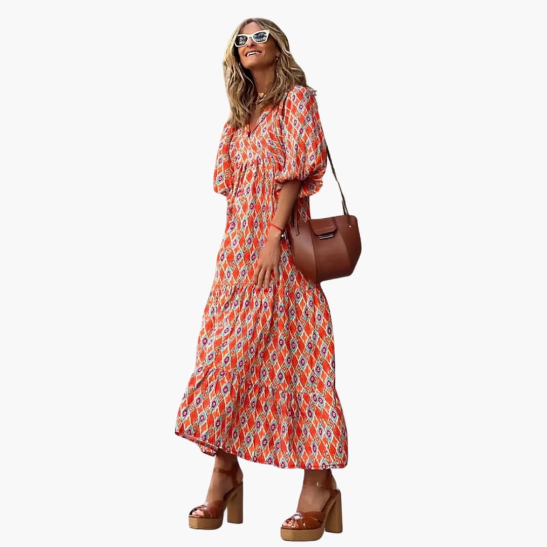 Boho Maxi Dress for Women - Floral Pattern & Loose Fit - Image 2