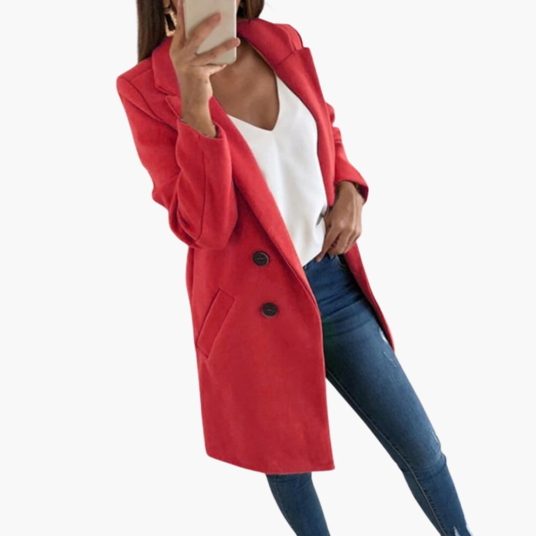 Button Closure Coat for Women - Image 9