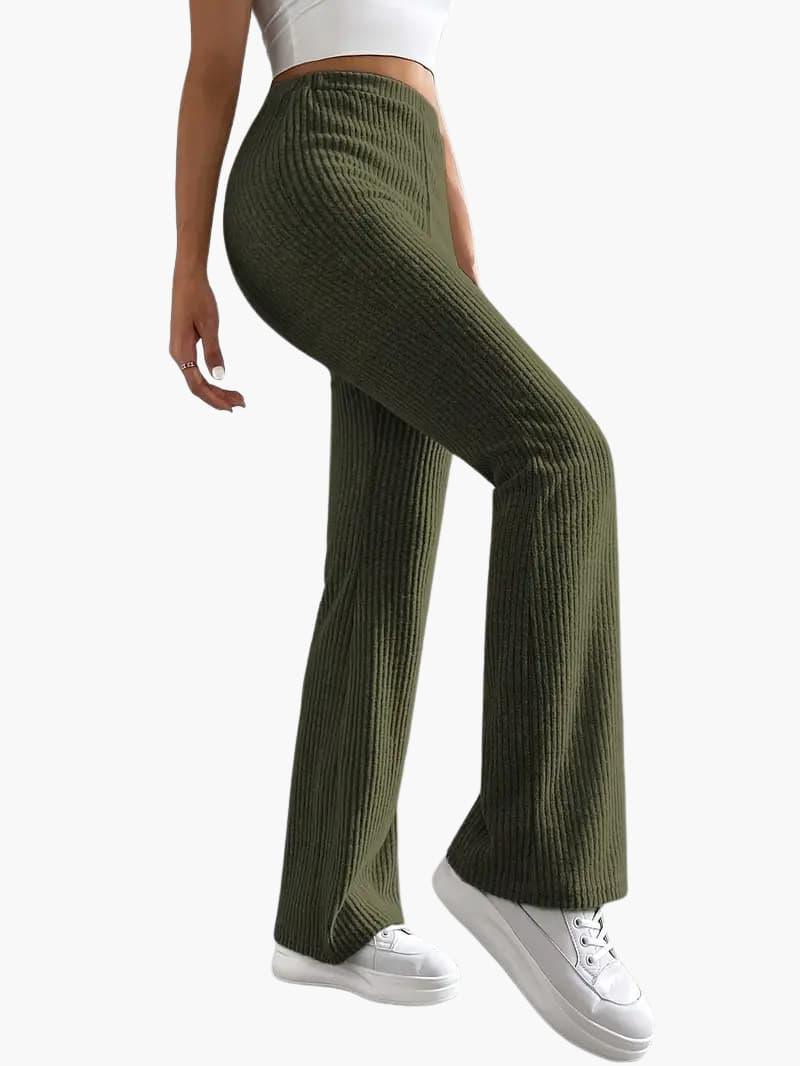 Wide High Waist Knit Pants for Women – Comfortable Lounge Fit - Image 4