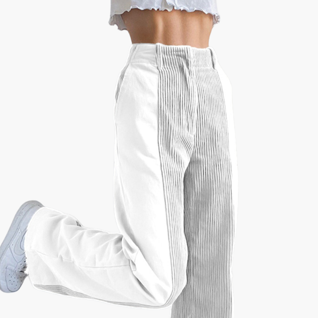 Women's Corduroy Pants with High Waist and Wide Legs - Image 4