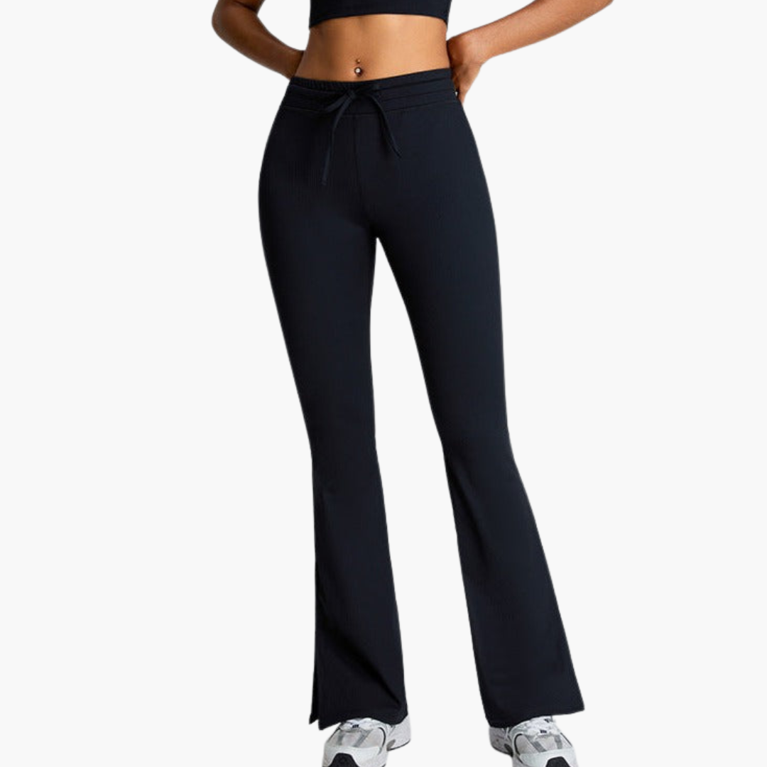 Black High-Waist Yoga Pants - Women's Comfort with Tummy Control - Image 4