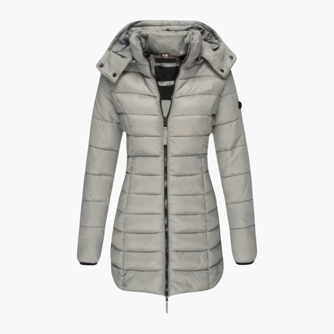 Women’s Winter Coat with Hood and Zipper - Image 3