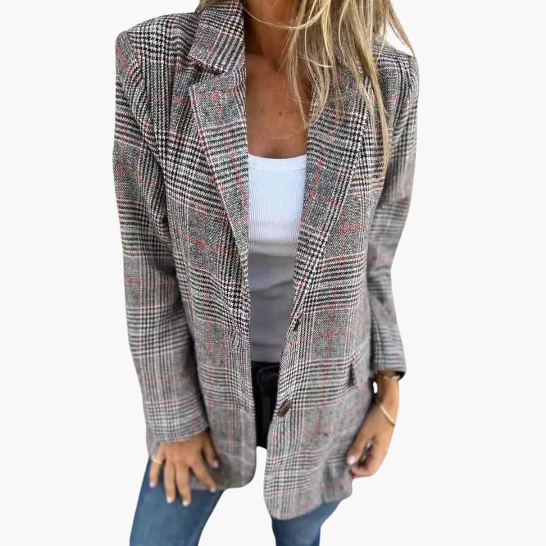 Checked Blazer for Women - Tailored Slim Fit Look - Image 4