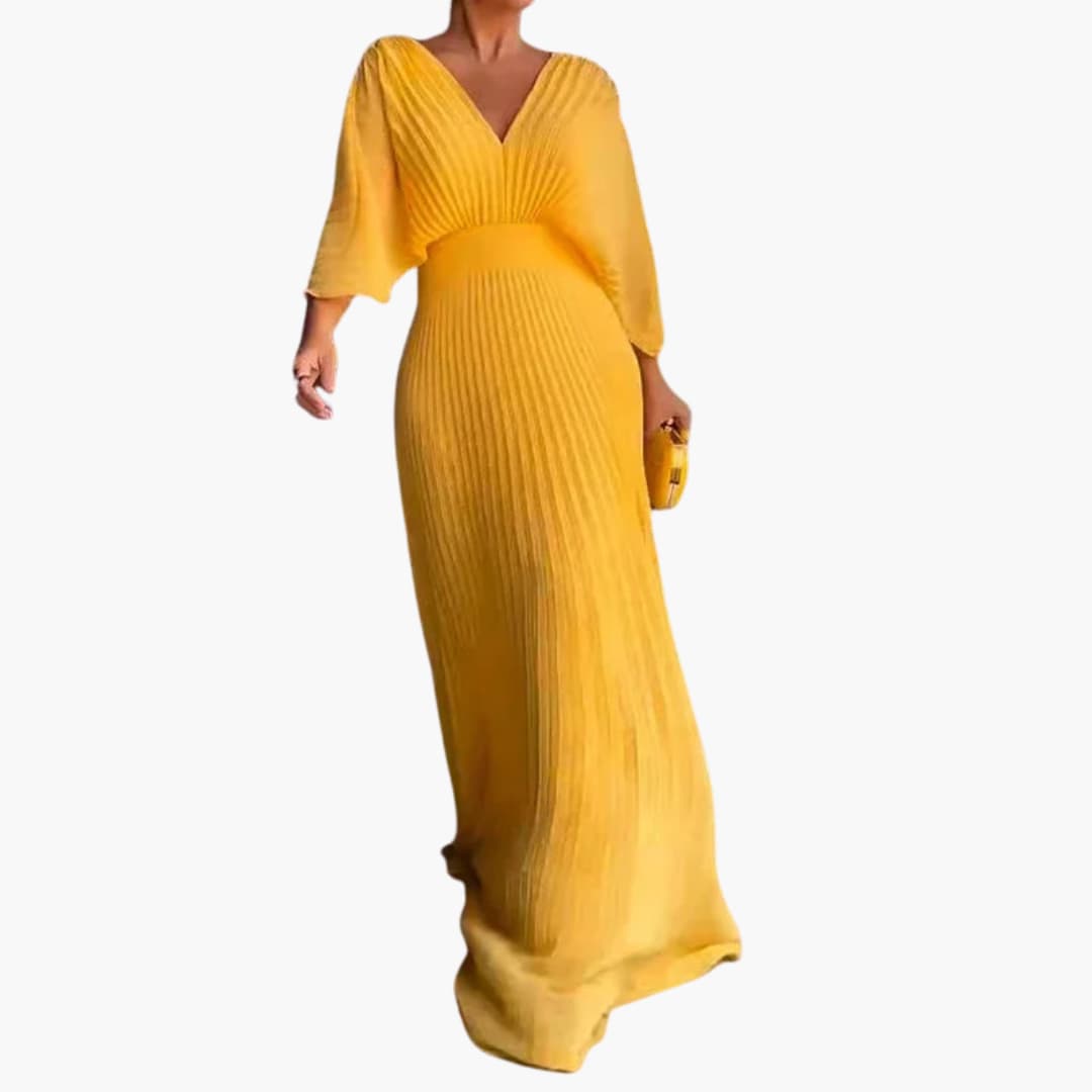 Elegant Dress – Women's Maxi Length Wedding Guest Dress - Image 2