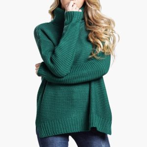 Women's sweater with turtleneck and long sleeves