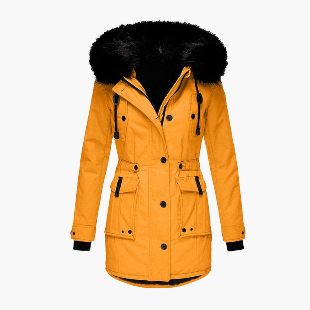 Women’s Parka Jacket with Hood and Flap Pockets - Image 2