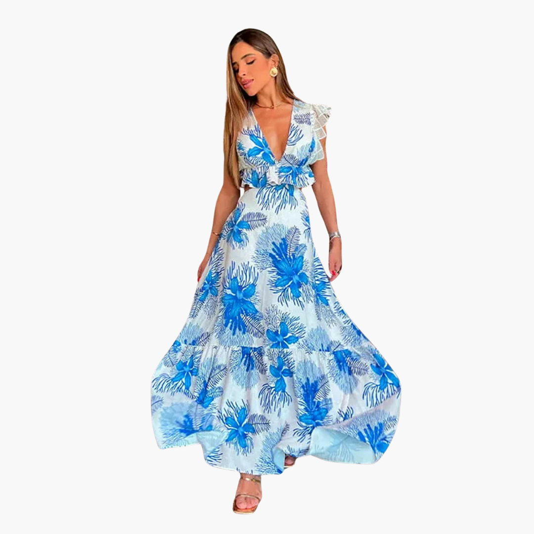 Fashionable Lace Maxi Dress - Elegant Evening Dress for Women