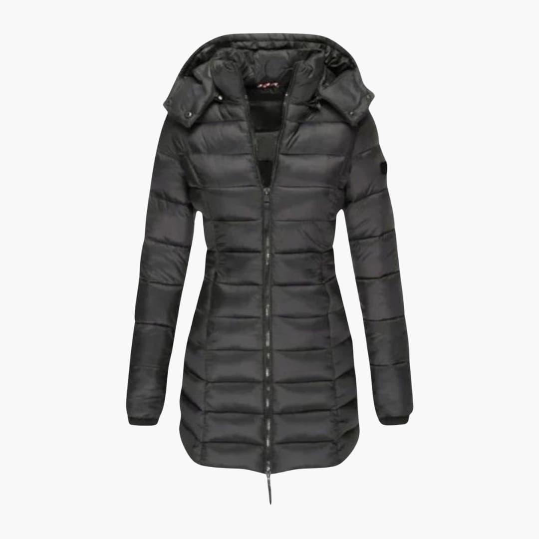 Women’s Winter Coat with Hood and Zipper - Image 2