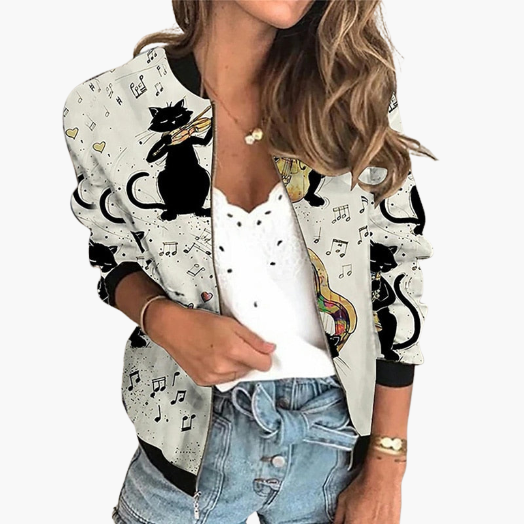 Bomber Jacket for Women - Lightweight & Stylish with Floral Pattern - Image 7