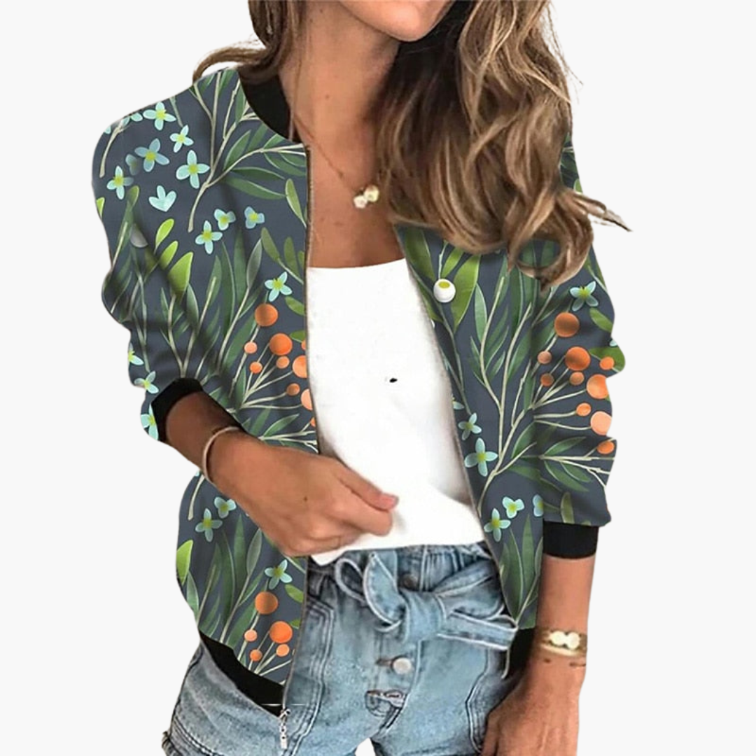 Bomber Jacket for Women - Lightweight & Stylish with Floral Pattern - Image 8