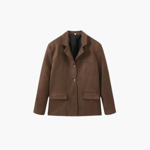 Trendy Women's Suede Jacket with Button Placket – Stylish & Comfortable