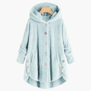 Women's Jacket with Hood and Button Closure