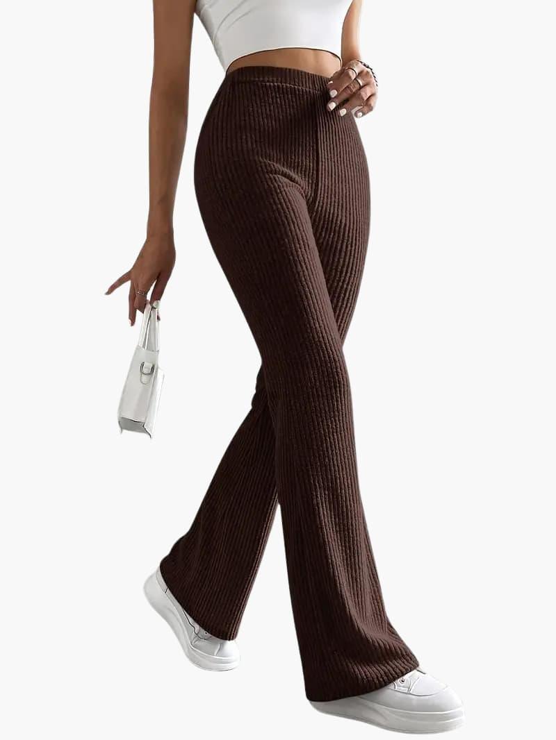 Wide High Waist Knit Pants for Women – Comfortable Lounge Fit - Image 9