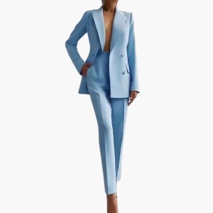 Women's Two-Piece Suit with Blazer and Slim-Fit Pants