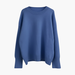 Women’s Oversized Knitted Sweater with Long Sleeves and Round Neck