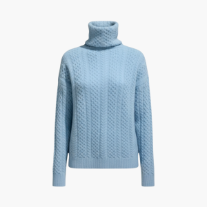 Women’s Turtleneck Sweater with Cable Knit