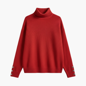 Women’s Turtleneck Sweater with Button Cuffs