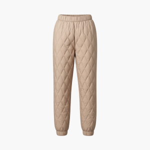 Women’s Quilted Jogger Trousers with Elastic Waist and Cuffed Hem