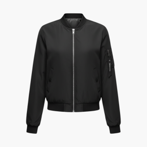 Women’s Bomber Jacket with Ribbed Cuffs