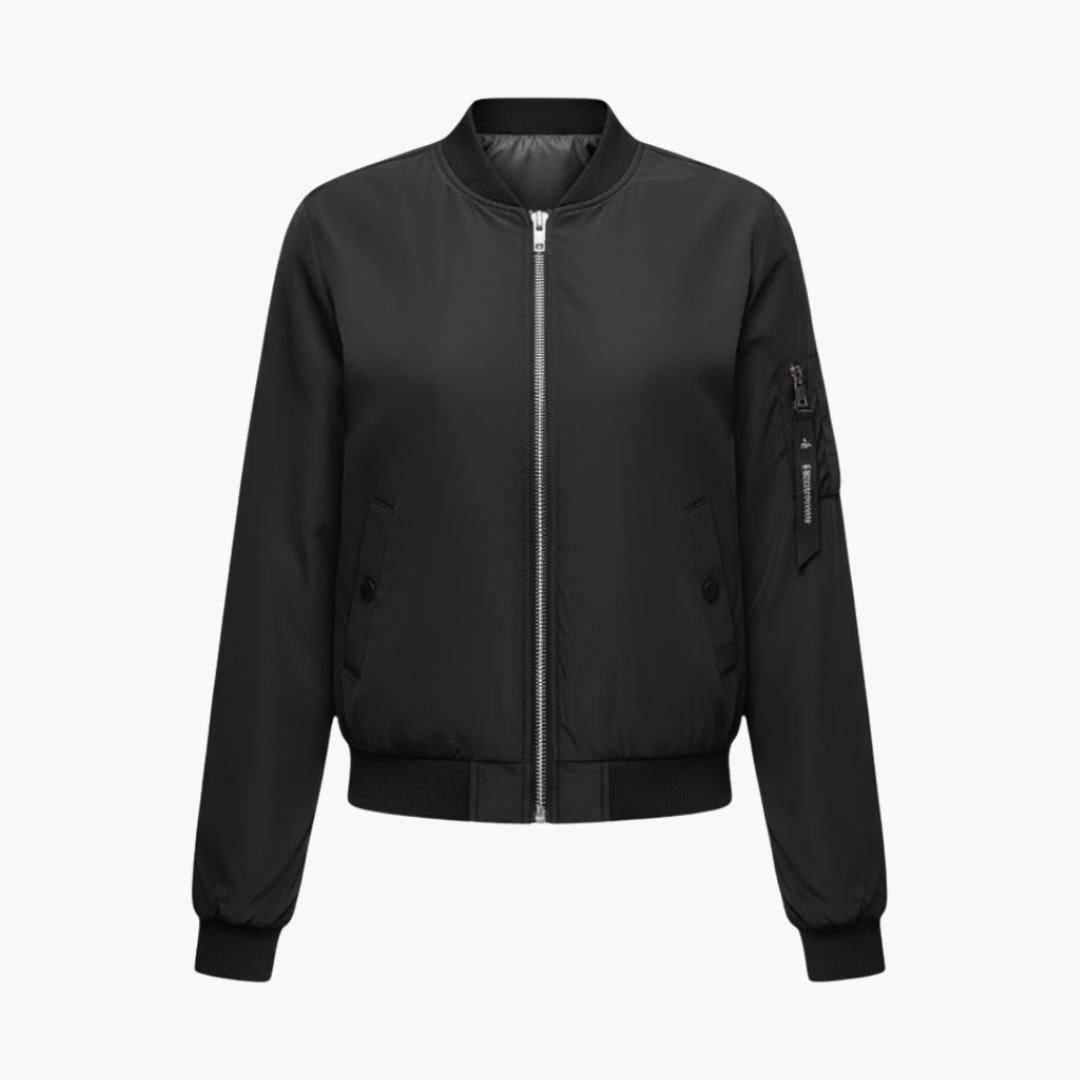 Women’s Bomber Jacket with Ribbed Cuffs