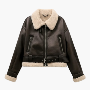 Women’s Zip Jacket with Belted Hem and Inner Lining