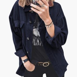 Women's Cord Jacket with Patch Pockets