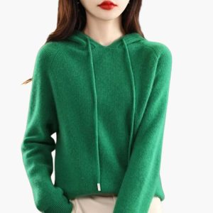 Women's Knitted Hoodie with Long Sleeves