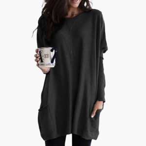 Women's Long Sweater with Round Neck