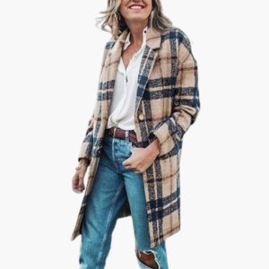 Women's Long Coat with Button Closure