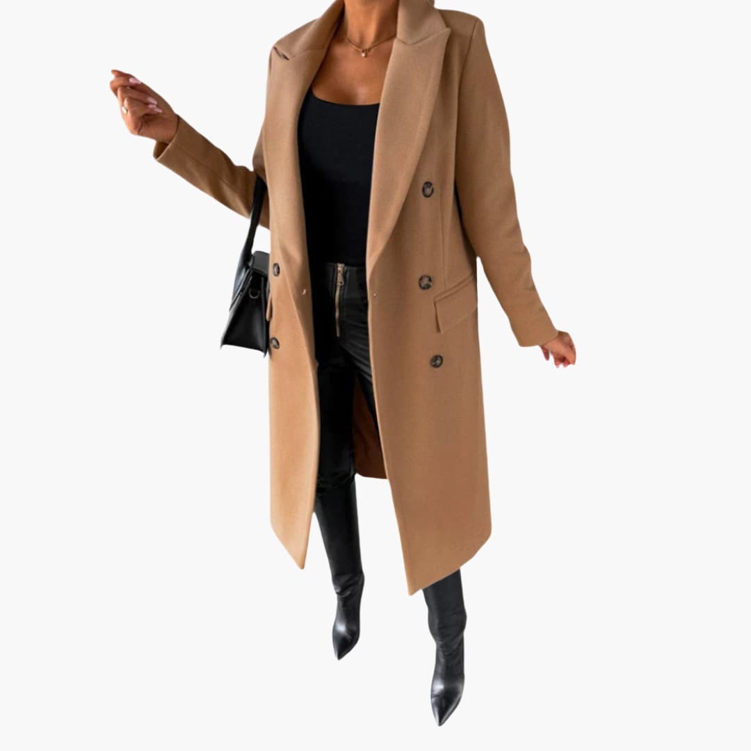 Women’s Coat with Lapel Collar and Buttons - Image 6