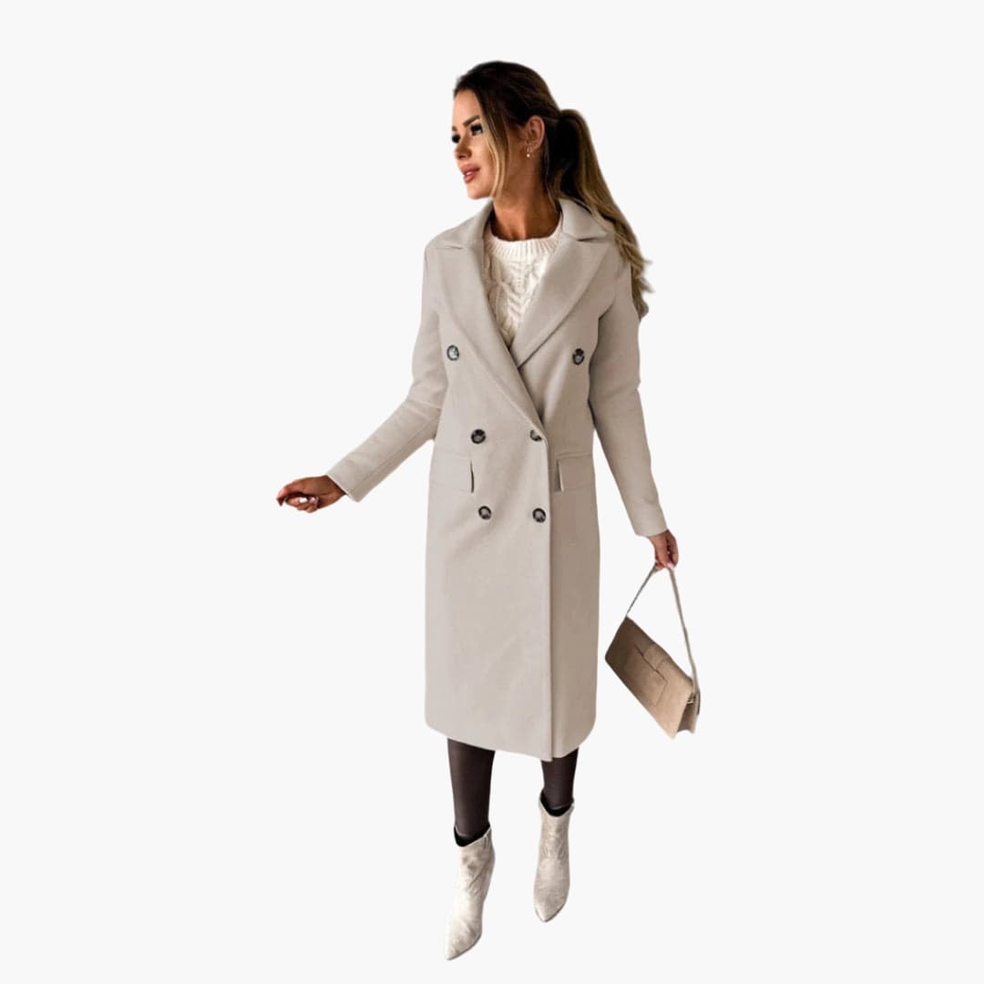 Women’s Coat with Lapel Collar and Buttons - Image 3