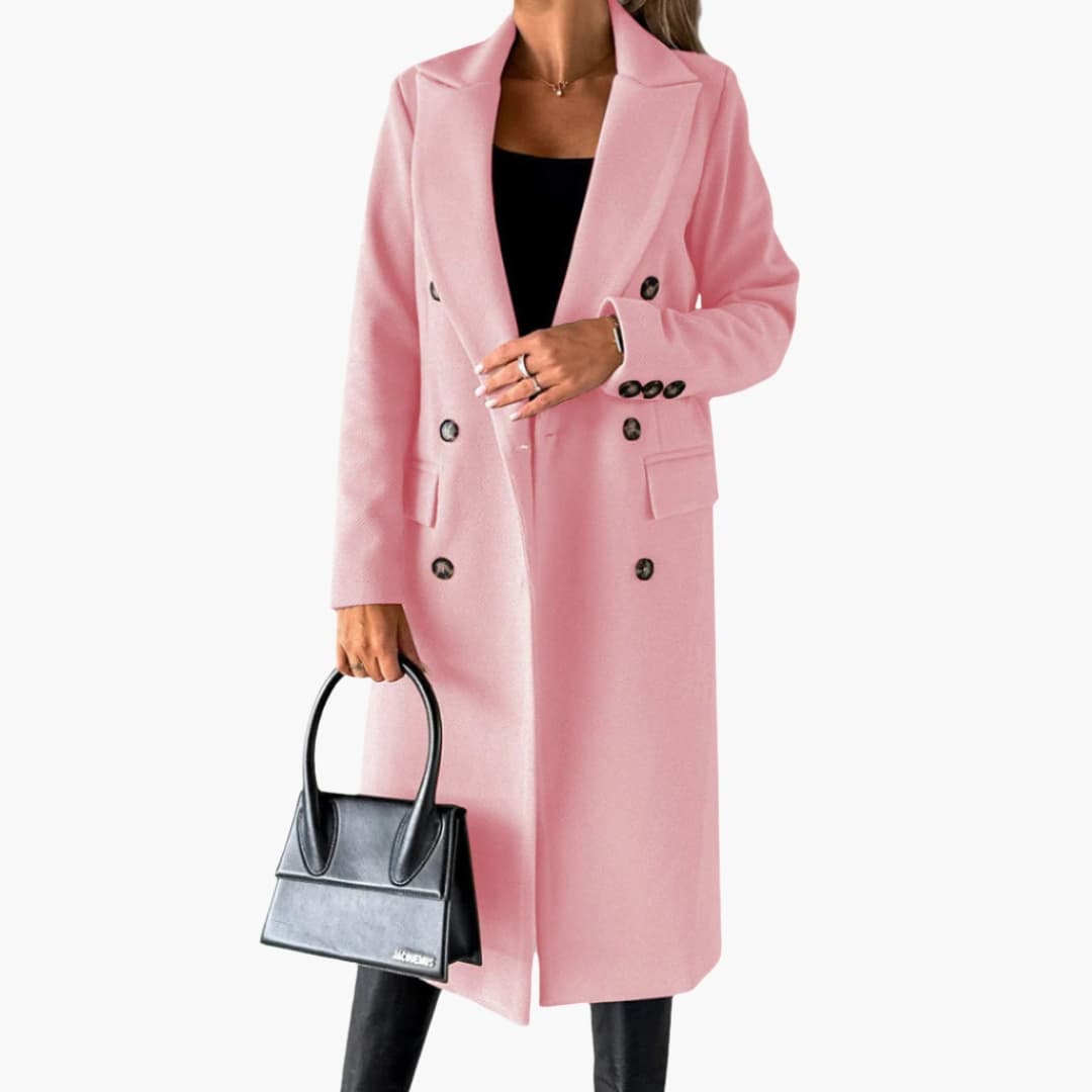 Women’s Coat with Lapel Collar and Buttons - Image 2