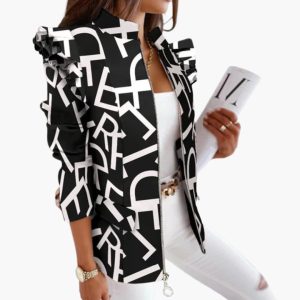 Women's Pattern Jacket with Zipper