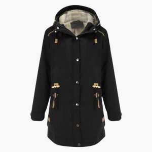 Women's Parka Jacket with Button Closure