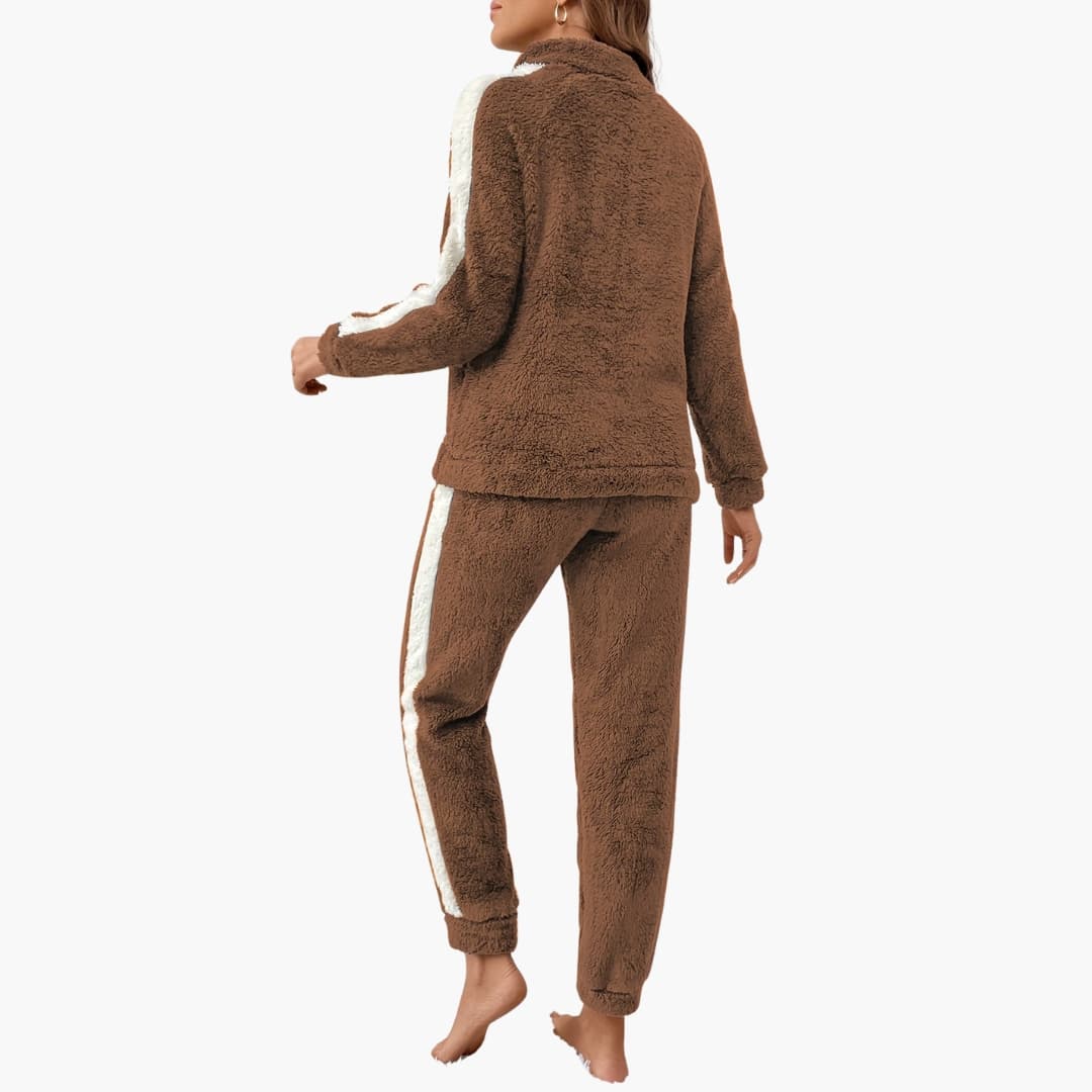 Women's Pajama Set with Half Zip Sweatshirt - Image 2